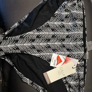 CALIA by Carrie Underwood Black and White Leaf Bikini